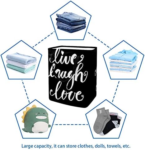 Canlı Gülmek Aşk Baskı Katlanabilir çamaşır sepeti, 60L Su Geçirmez çamaşır sepetleri çamaşır Kutusu Giysi Oyuncak