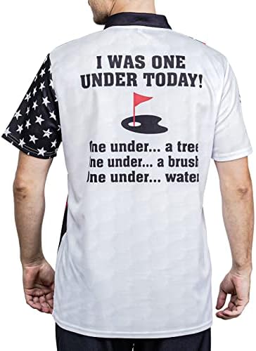 HIVICHI golf tişörtü Erkekler için POLO GÖMLEK Erkek Komik Salıncak Vatansever Amerikan Bayrağı Gömlek Çılgın Kuru