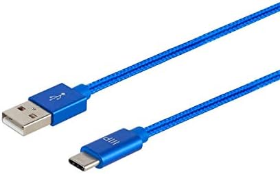 Monoprice USB 2.0 Tip-C'den Tip-A'ya Şarj ve Senkronizasyon Naylon Örgülü Kablo - 6 Fit-Mavi, Hızlı Şarj, Alüminyum