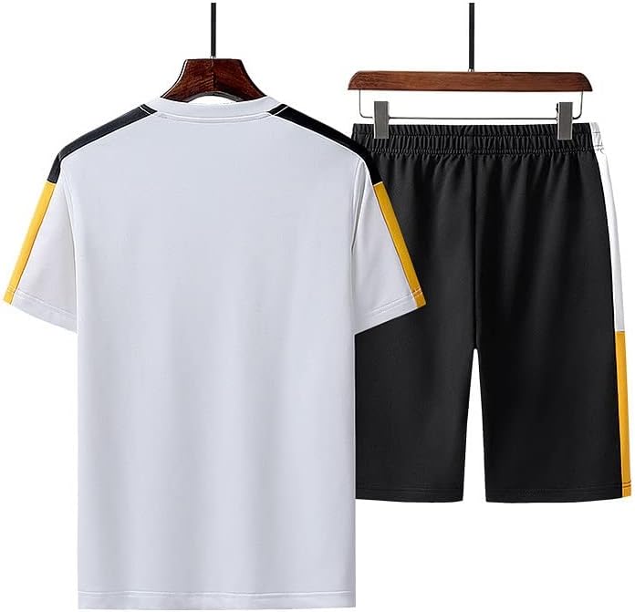 WSSBK erkek spor giyim seti Yaz Spor İki Parçalı erkek gömleği şort takımı (Renk: A, Boyut: M Kodu)