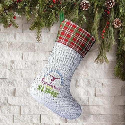 Jimnastik ve Balçık Pullu Noel Çorap Parlak Duvar askı süsleri Dekorasyon Noel Ağacı Tatil Partisi için