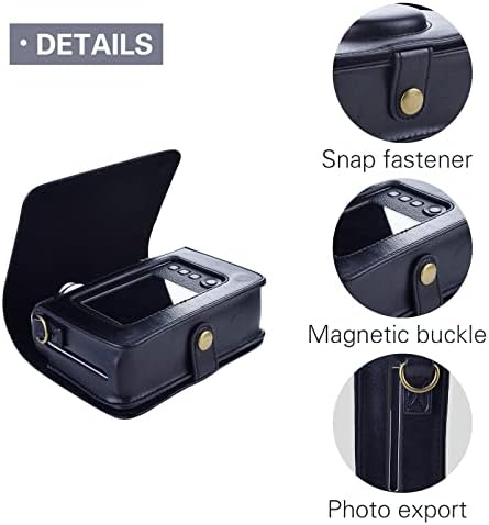 Rieibi Instax Mini EVO Kılıfı-Fuji Instax Mini EVO Anında Kamera için Retro PU Deri Koruyucu Kılıf-Ayarlanabilir