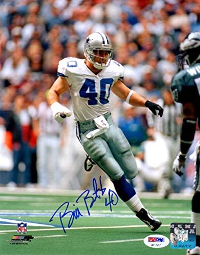Bill Bates imzalı imzalı 8x10 fotoğraf NFL Dallas Cowboys PSA COA Süper Kase