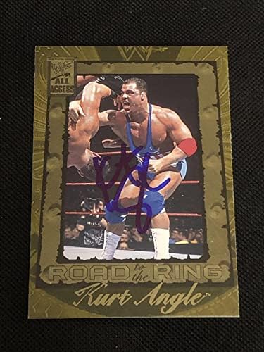 Kurt Angle 2002 Fleer Wwf Tüm Erişimli Güreş İmzalı İmzalı Kart-İmzalı Güreş Fotoğrafları