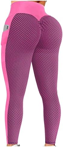 Kadın Tayt Cep Yüksek Bel Karın Kontrol Yoga Pantolon Dantelli Popo Kaldırma Egzersiz Koşu Spor spor salonu taytları