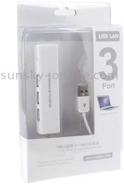 LUOKANGFAN LLKKFF Çok Hub Genişleme USB Hub 1 Port USB Ağ 3 Port USB Hub Dişi RJ45 Ethernet lan adaptörü Kartı (Beyaz)