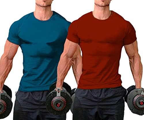 InleaderStyle Erkek Egzersiz T-Shirt Atletik Spor Tee Gömlek Erkekler için Kısa Kollu