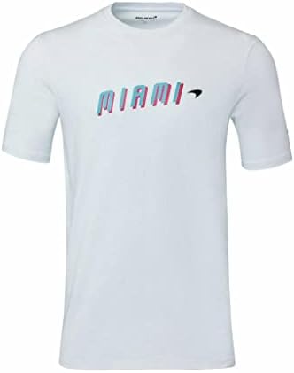 McLaren F1 erkek Miami Neon grafikli tişört