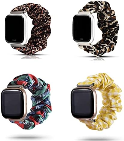 CRFYJ Saç Halka Scrunchie Elastik Bant Fitbit Versa için akıllı saat Moda Kadınlar Yedek Kayış Kumaş Bilek Bilezik