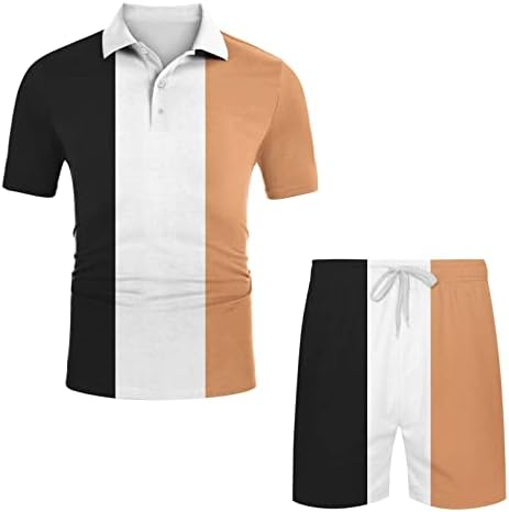Erkek Moda Kısa Kollu Tişört ve şort takımı Yaz 2 Parça Kıyafet Smokin Takım Elbise Erkekler için