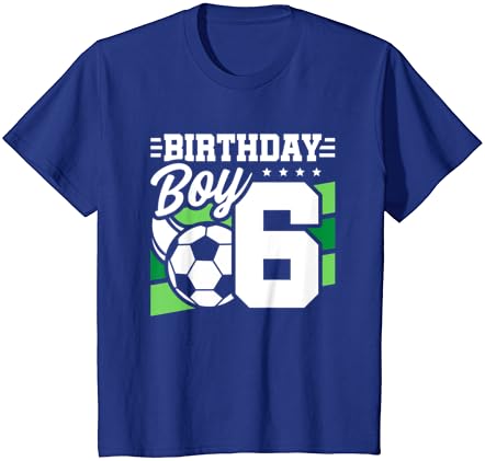 Çocuklar Futbol Doğum Günü Partisi - 6 Yaşındaki Çocuk - 6. Doğum Günü Tişörtü