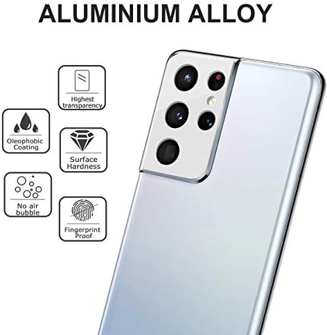 Suoman 3-Pack Samsung Galaxy S21 Ultra (6.8 inç) Kamera Lens Koruyucu, [Alüminyum Alaşım] [Flaşı Etkilemez] Kamera