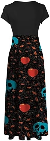 NOKMOPO Kokteyl Elbiseleri Kadınlar için Akşam Parti Artı Boyutu Moda Rahat Baskı O Boyun Kısa Kollu Büyük Boy Uzun