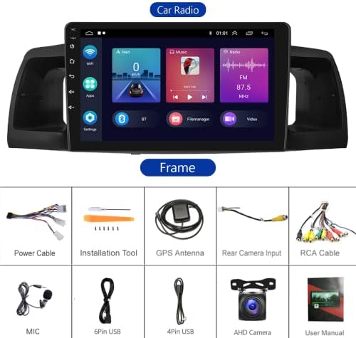 2G 32G Android 11 Araba Radyo Stereo Toyota Corolla EX 2007-2012 için 9 İnç Kafa Ünitesi Dokunmatik Ekran Araba Stereo
