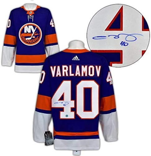 Semyon Varlamov New York Adalıları İmzalı Adidas Forması-İmzalı NHL Formaları