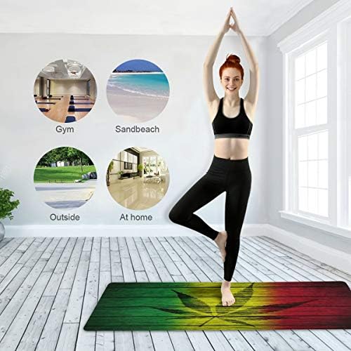Qilmy Vintage Akçaağaç Yaprağı Yoga Mat, Çevre Dostu egzersiz paspasları Kaymaz Pilates Mat Yoga, Egzersiz, Zemin