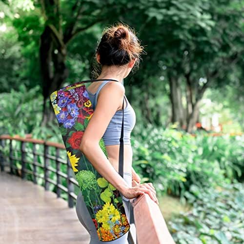 Parlak Ayçiçeği Gül Çiçek Bahçe Yoga Mat Çanta Tam Zip Yoga Taşıma Çantası Kadın Erkek, egzersiz yoga matı Taşıyıcı