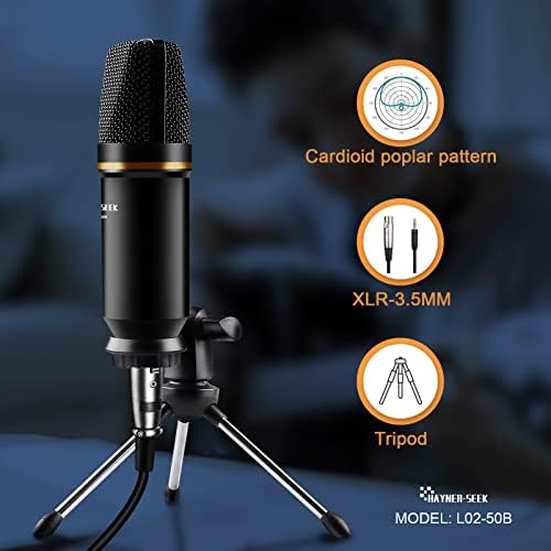 Podcast Ekipmanları Paketi Kondenser mikrofonlu kulaklık Katlanabilir Mikrofon Kolu