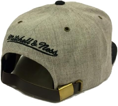 Yeni Mitchell & Nes Heather Gri Takım Logosu Yün Strapback Snapback Kap Şapka (NBA Brooklyn Nets)