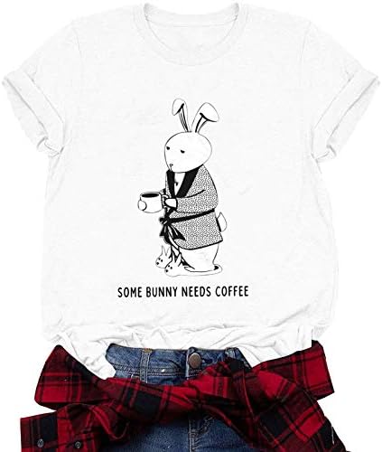 Paskalya Günü Tshirt Kadınlar için Grafik Kısa Kollu O-Boyun Gömlek Cüceler Baskılı Bluz Üst Gevşek Fit Artı Boyutu