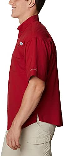 Columbia NCAA Alabama Crimson Tide erkek Tamiami Kısa Kollu Gömlek, 5XT, ALA-Kırmızı Kadife