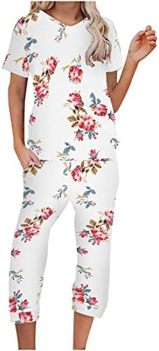 Genç Kızlar Capri Düz Bacak pantolon seti %2023 Pamuk Çiçek Grafik pantolon seti Kadınlar için Yaz Sonbahar EL EL