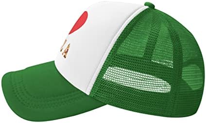 YNHXYFT I Love Pizza şapkası file şapka Erkekler Kadınlar için, Ayarlanabilir şoför şapkası beyzbol şapkası