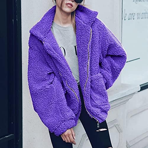 Ceket Kadın, Uzun Kollu Kışlık Mont Bayanlar için Büyük Boy Moda Dışarı Çıkmak Yaka Gevşek Mont Rahat