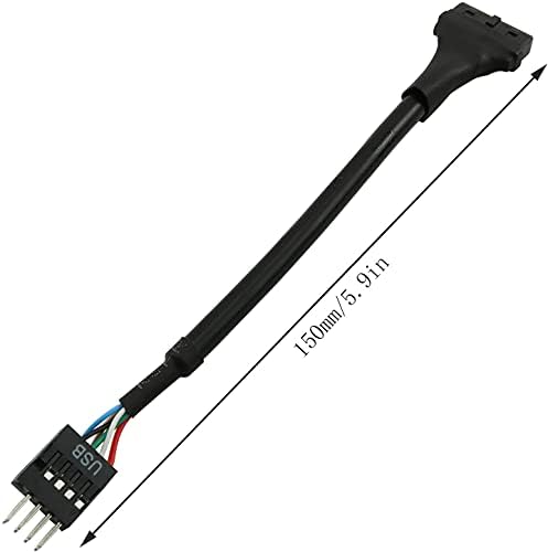 Longdex 2 ADET USB 3.0 20 Pin Dişi USB 2.0 9-Pin Erkek Anakart Adaptörü dönüştürücü kablosu