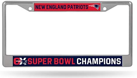 Rıco Endüstrileri NFL New England Patriots 2019 Süper Kase Şampiyonu 12 x 6 Gümüş Krom Çerçeve W' Çıkartması Ekle