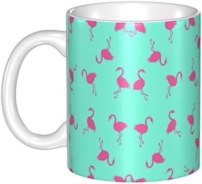 11 Oz Sevimli-Yaz-Pembe-Flamingo Kahve Kupalar, Beyaz Seramik Kupalar, çay Bardağı Yenilik Tatil Noel Hediyesi
