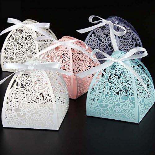 Saitec ® yeni 50 adet çiçek düğün iyilik kutusu düğün iyilik ve hediyeler lazer kesim şeker kutusu hediye kutusu