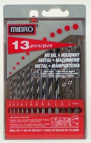 Mibro 245890 13 Parça Yüksek Hızlı Çelik Metal ve Yığma Matkap Ucu Seti