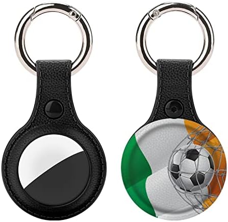 Futbol Gol ve İrlanda Bayrağı Koruyucu Kılıf için Uyumlu AirTag Anahtarlık ile Anti-Kayıp Bulucu Tutucu Hediye Cüzdan